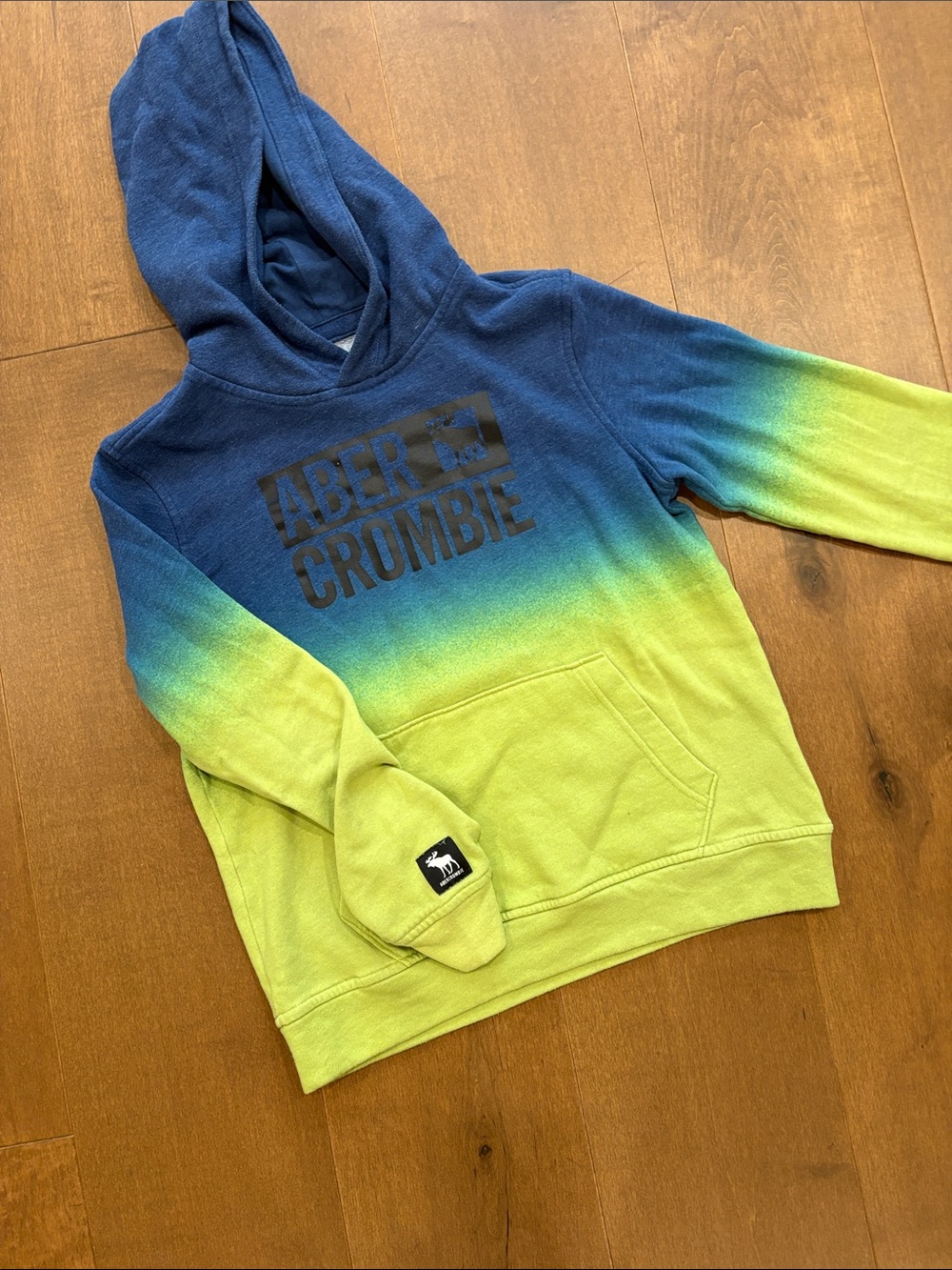 Abercrombie & Fitch Blue to Lime Ombre Kids Hoodie